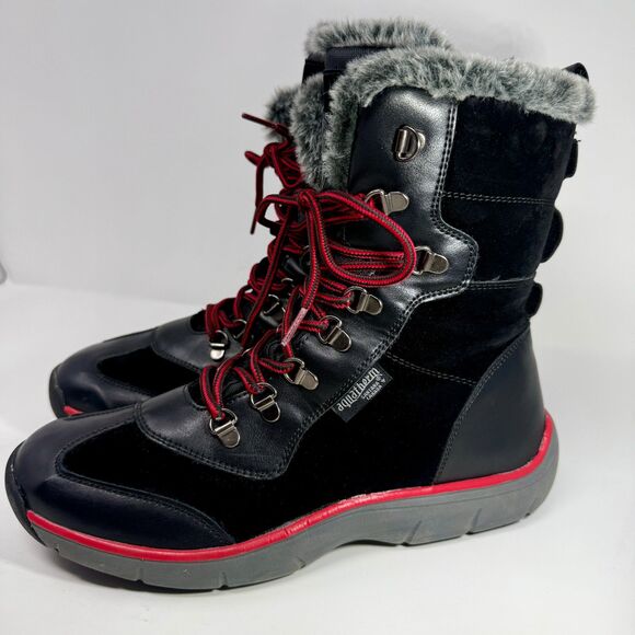 Aquatherm By Santana Canada Faux Fur Lined Waterproof Black Boot 10M - Picture 4 of 14